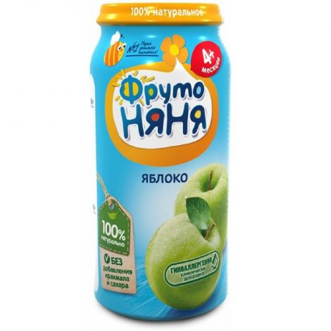 ФрутоНяня пюре яблоко натуральное 250г