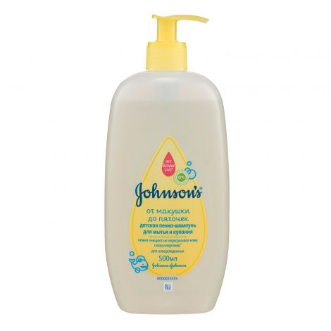 Джонсонс Беби шампунь-пенка Топ-то-Топ 500мл 6070600