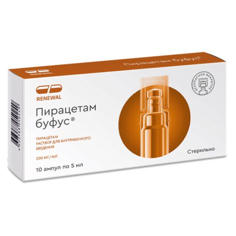 Пирацетам Реневал буфус р-р д/в/в и в/м введ. 20% 5мл №10