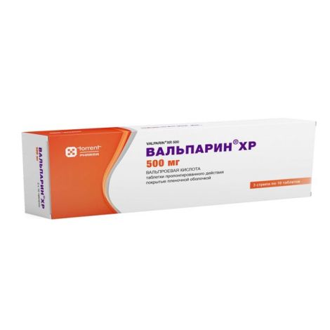 Вальпарин ХР таблетки покрытые оболочкой пролонгированного действия 500мг №30