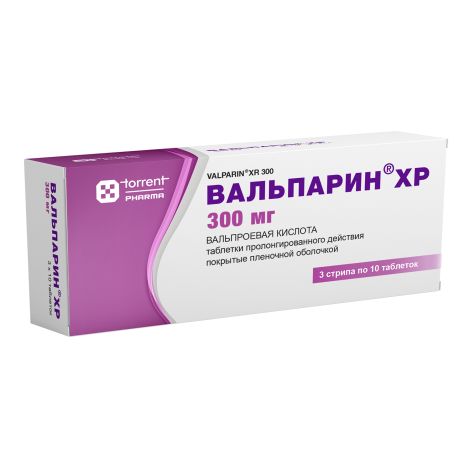 Вальпарин ХР таблетки покрытые оболочкой пролонгированного действия 300мг №30