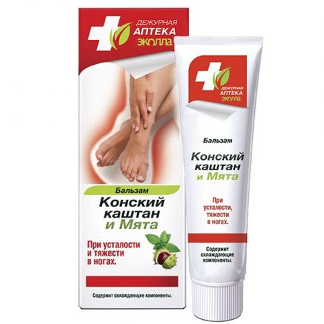 Дежурная аптека бальзам для ног конский каштан/мята 50г
