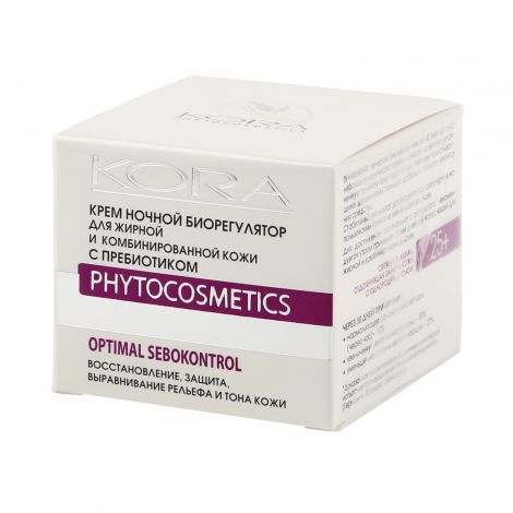 Кора крем для лица ночной биорегулятор для жирной/комбинированной кожи с пребиотиком 50мл 44096