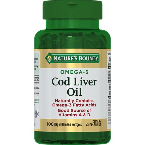 Нэйчес Баунти Жир печени норвежской трески капсулы №100