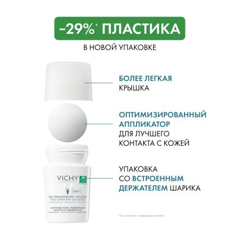 Виши набор дезодорант-ролик для очень чувствительной кожи 48ч. 50млx2 M6332800 №5