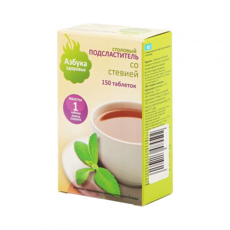 Азбука Здоровья подсластитель с экстрактом стевии Сладис таблетки № 150 №2