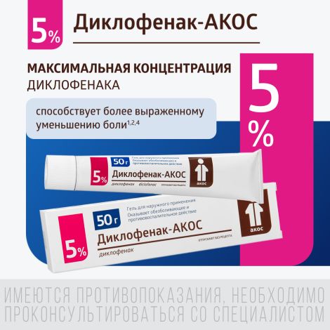 Диклофенак гель 5% 50г №3