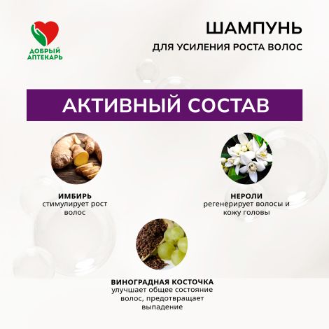 Добрый аптекарь шампунь для усиления роста волос 250мл №2