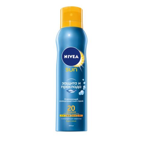 Нивея Сан спрей Защита и прохлада освежающий солнцезащитный SPF30 200мл 80497