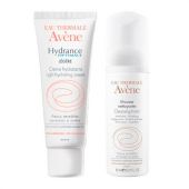 Авен набор Гидранс Оптималь Лежер крем для лица увлажняющий 40мл+Пенка очищающая 50мл