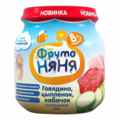 ФрутоНяня пюре цыпленок/кабачок 100г