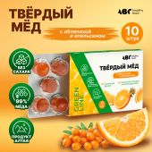 АВС хэлси фуд твердый мед апельсин / облепиха 30г