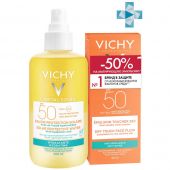 Виши Капитал Идеал Солей набор солнц. двухфазный спрей увлаж. SPF50 200мл+матир. эмульсия для лица SPF50 50мл