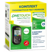Ван Тач глюкометр Селект Плюс Флекс+ тест-полоски №25