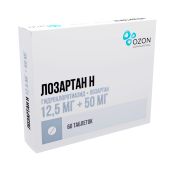 Лозартан-Н таб.п/о плен. 12,5мг+50мг №60