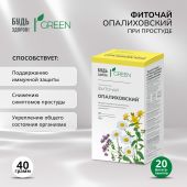 Будь Здоров! Грин фиточай Опалиховский при простуде ф/п 2г №20