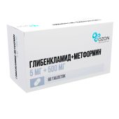 Глибенкламид+Метформин таб.п/о плен. 5мг+500мг №60