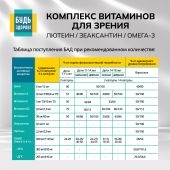 Будь Здоров! Комплекс витаминов для зрения лютеин / зеаксантин / омега-3 капсулы № 30 №7