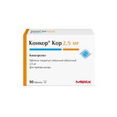 Конкор кор таб.п/о плен. 2,5мг №90