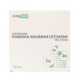 Эверсмед повязка мазевая сетчатая стерильная 10х10см №10