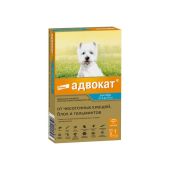 Адвокат капли на холку от клещей и блох пипетка 1,0мл №1 (для собак весом от 4 до 10кг)