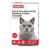 Беафар ошейник для кошек от блох красный 35см