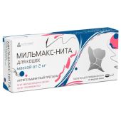 Мильмакс-Нита таблетки со вкусом мяса для кошек массой от 2кг 16мг+40мг 2шт