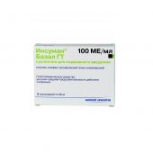 Инсуман Базал ГТ картридж суспензия для инъекций 100МЕ/мл 3мл №5