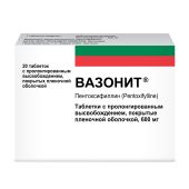 Вазонит таблетки ретард 600мг №20