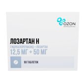 Лозартан Н таб.п/о плен. 12,5мг+50мг №90 №2