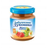 Бабушкино Лукошко пюре яблоко/клубника 100г