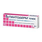 Пантодерм плюс крем для нар. прим.5%+0,776% 30г №3