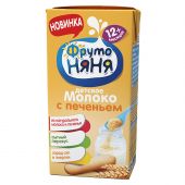 ФрутоНяня коктейль молоко с печеньем стерил. 2,4% 0,2л