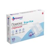 Клинса повязка пластырная 15х9см №10 адсорбирующая/стерильная