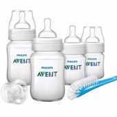 Филипс Авент набор для новорожденных бутылочка 260млх2+бутылочка 125млх2+пустышка+ершик 86210
