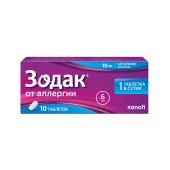 Зодак таблетки покрытые пленочной оболочкой 10мг №10