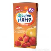 ФрутоНяня компот яблоко/клубника 200мл