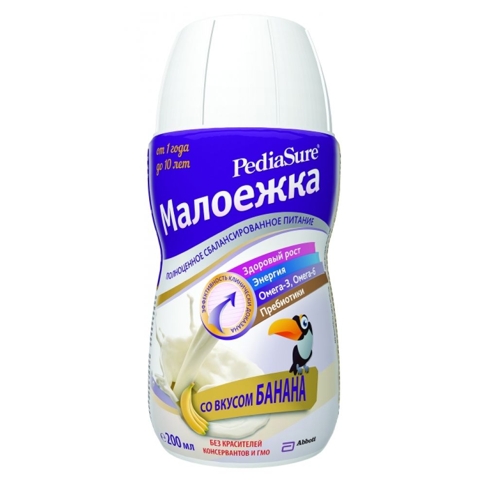ПедиаШур малоежка банан 200мл – купить в аптеке по цене 143,00 руб в  Москве. ПедиаШур малоежка банан 200мл: инструкция по применению, отзывы,  код товара: 101568