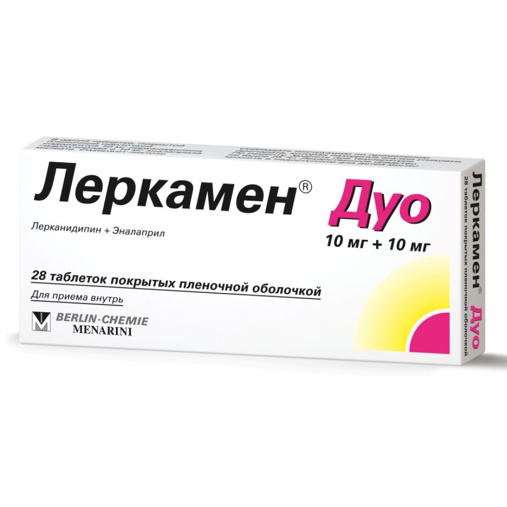 Леркамен Дуо таб.п/о плен. 10мг+10мг №28 – купить в аптеке по цене 759,00  руб в Москве. Леркамен Дуо таб.п/о плен. 10мг+10мг №28: инструкция по  применению, отзывы, код товара: 107080