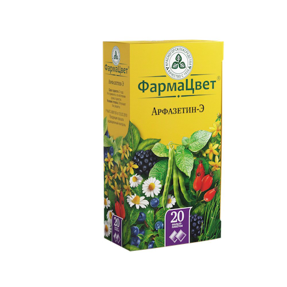 Арфазетин-Э сбор ф/п 2г №20 – купить в аптеке по цене 142,00 руб в Москве.  Арфазетин-Э сбор ф/п 2г №20: инструкция по применению, отзывы, код товара:  11628