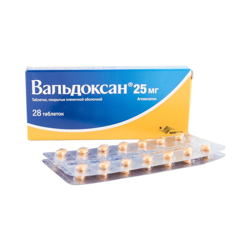 Вальдоксан таб.п/о 25мг №28 – купить в аптеке по цене 1 669,00 руб в  Москве. Вальдоксан таб.п/о 25мг №28: инструкция по применению, отзывы, код  товара: 19760