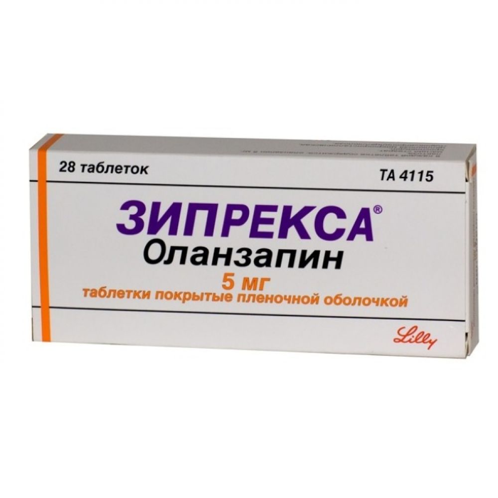 Зипрекса таб.п/о 5мг №28 – купить в аптеке по цене 741,00 руб в Москве.  Зипрекса таб.п/о 5мг №28: инструкция по применению, отзывы, код товара:  3032397