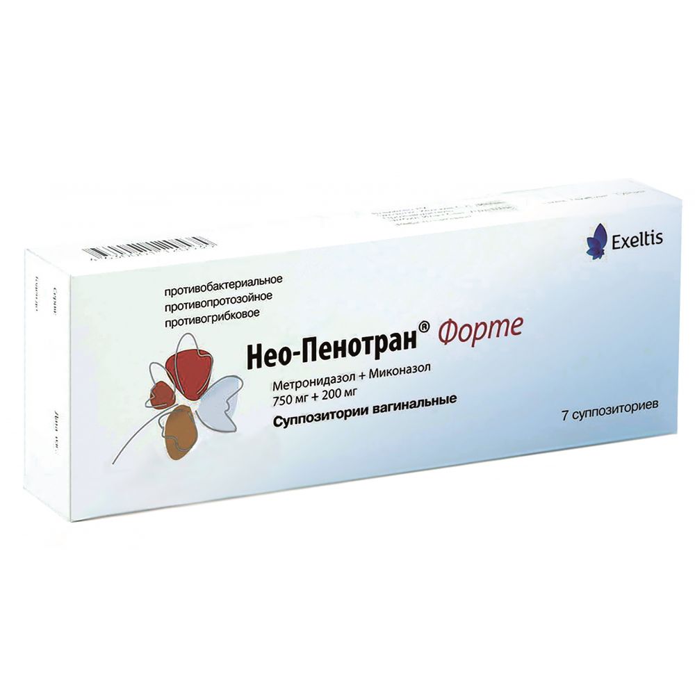 Нео-Пенотран Форте супп.ваг. №7 – купить в аптеке по цене 1 193,00 руб в  Москве. Нео-Пенотран Форте супп.ваг. №7: инструкция по применению, отзывы,  код товара: 35507