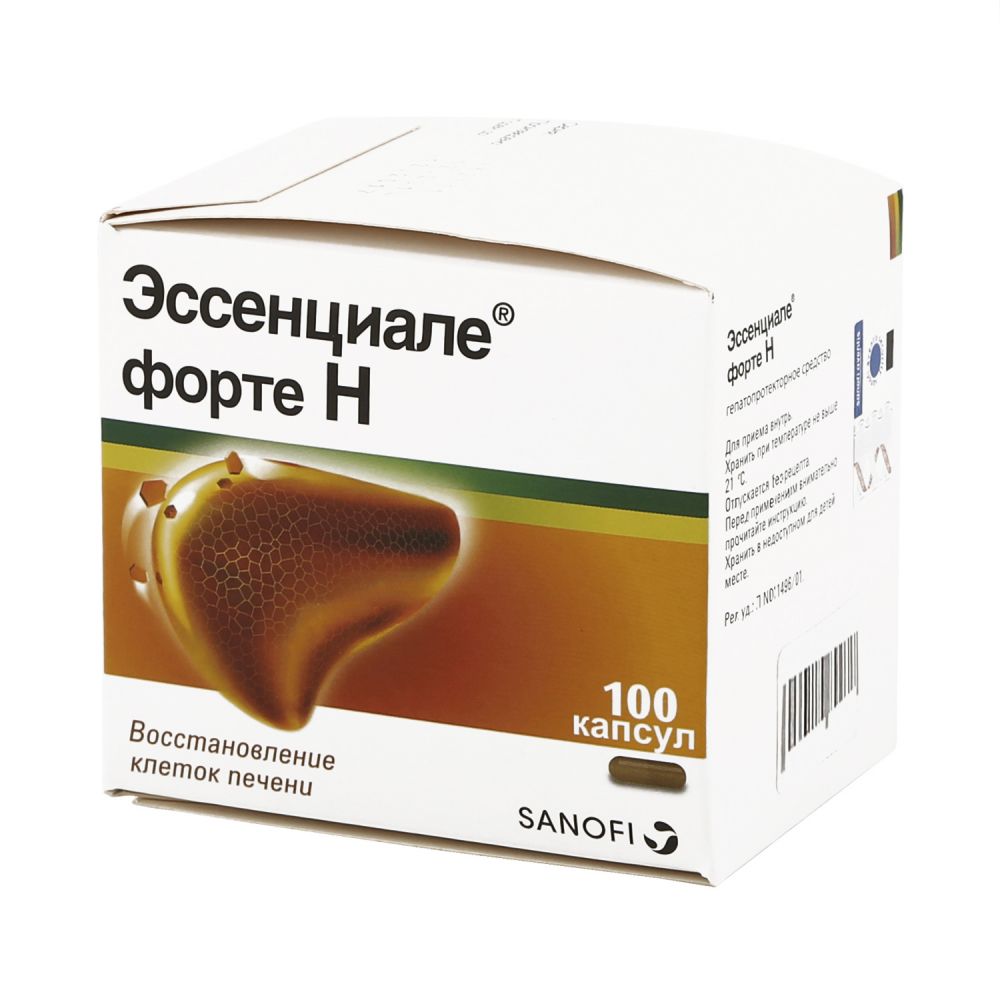 Эссенциале форте Н капс. 300мг №100 – купить в аптеке по цене 2 055,00 руб  в Москве. Эссенциале форте Н капс. 300мг №100: инструкция по применению,  отзывы, код товара: 36796