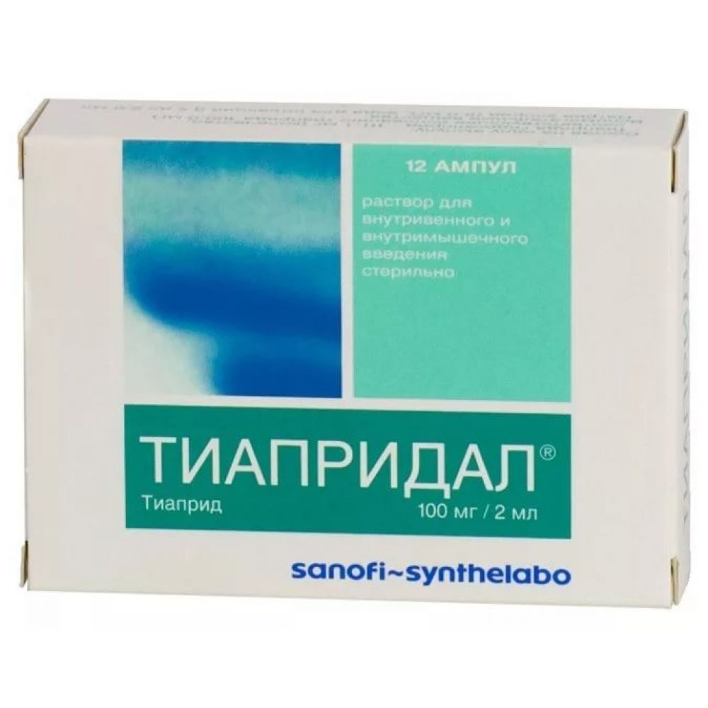 Тиапридал амп. 100мг 2мл №12 – купить в аптеке по цене 1 309,00 руб в  Москве. Тиапридал амп. 100мг 2мл №12: инструкция по применению, отзывы, код  товара: 4275