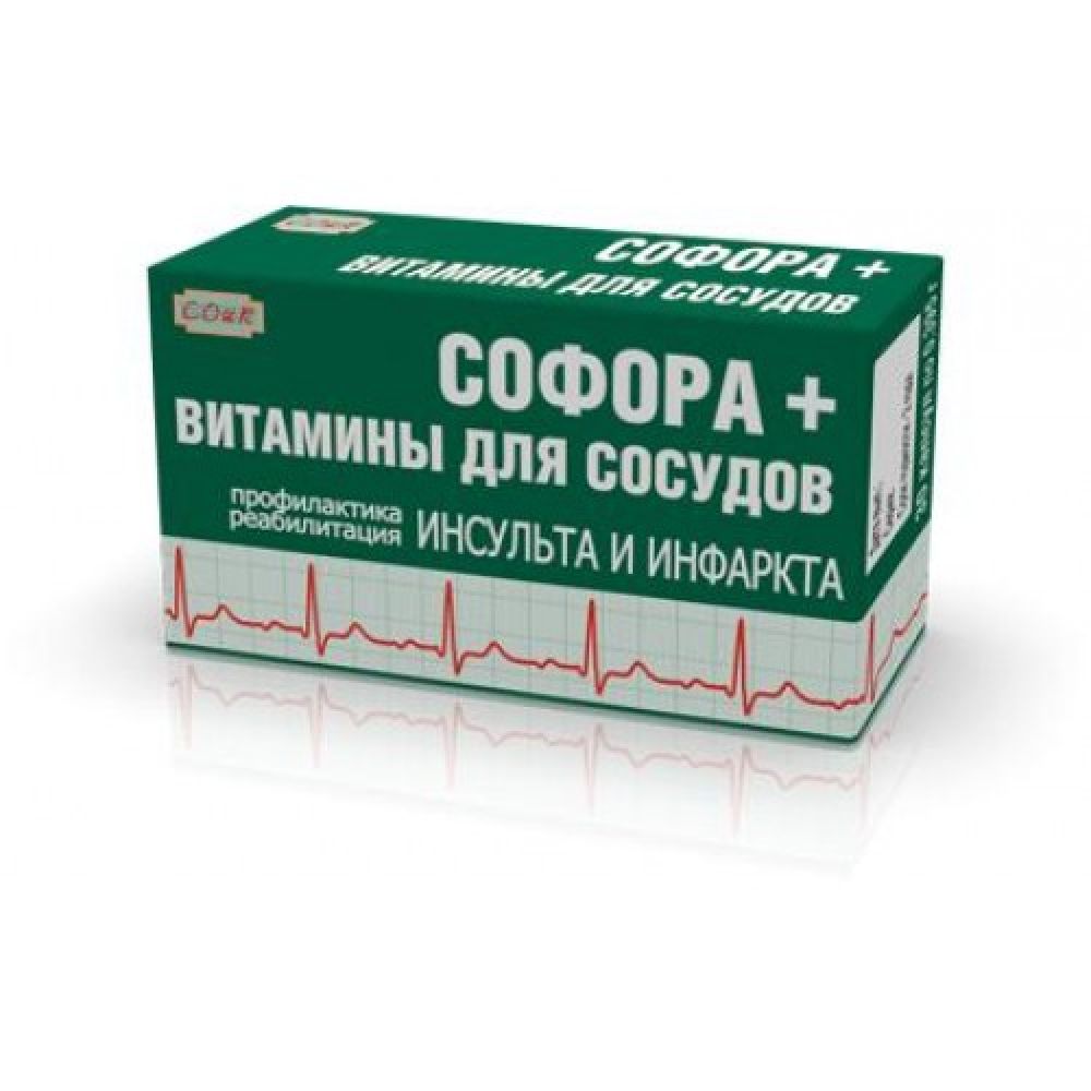 Софора+витамины д/сосудов капс. №30 – купить в аптеке по цене 453,00 руб в  Москве. Софора+витамины д/сосудов капс. №30: инструкция по применению,  отзывы, код товара: 45364