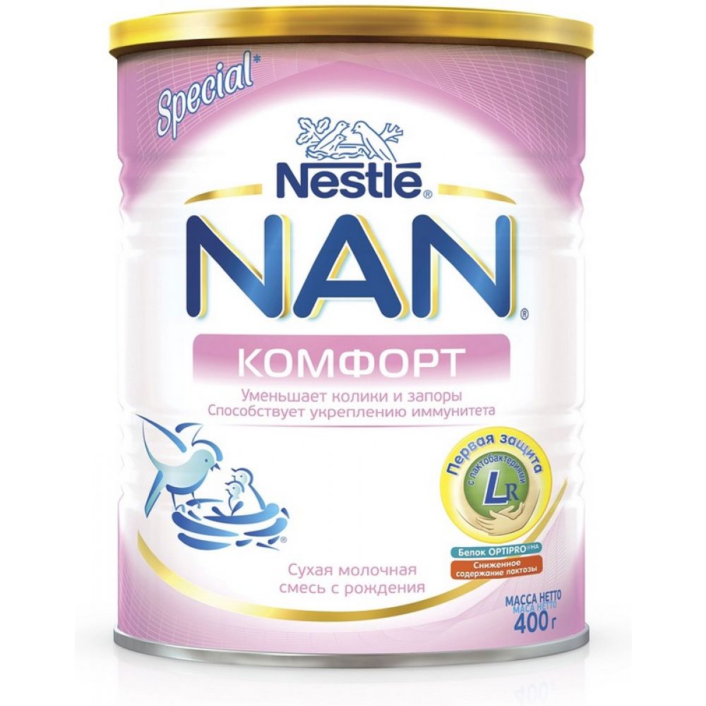 Нан колики и запоры. Смесь нан комфорт для новорожденных. Смесь nan (Nestlé) Безлактозный (с рождения) 400 г. Смесь Нестле нан комфорт. Смесь нан Антирефлюкс.