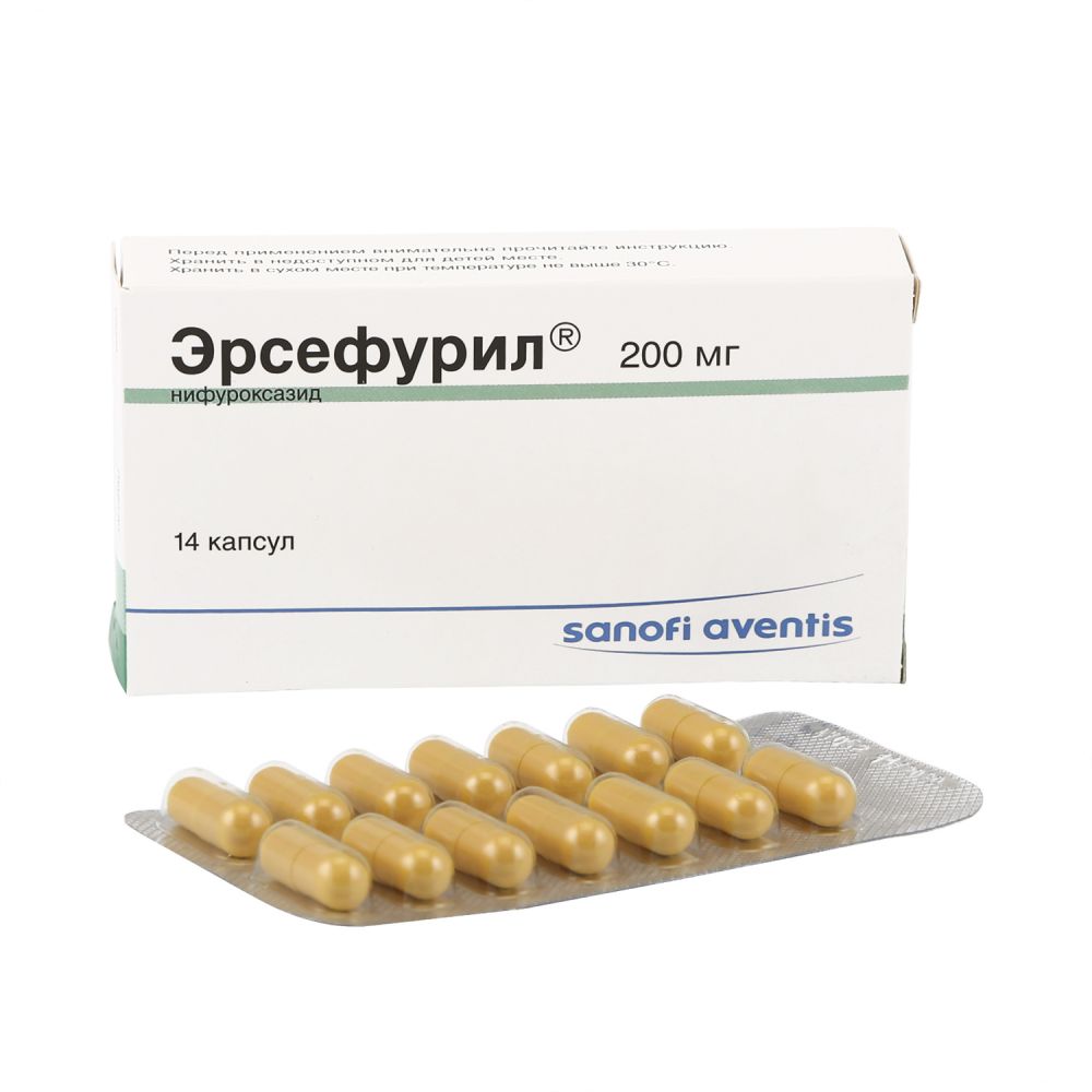 Эрсефурил капс. 200мг №14 – купить в аптеке по цене 665,00 руб в Москве.  Эрсефурил капс. 200мг №14: инструкция по применению, отзывы, код товара:  63605