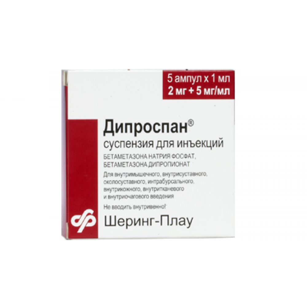 Дипроспан сусп.д/ин. 7мг/мл 1мл №5 – купить в аптеке по цене 965,00 руб в  Москве. Дипроспан сусп.д/ин. 7мг/мл 1мл №5: инструкция по применению,  отзывы, код товара: 676