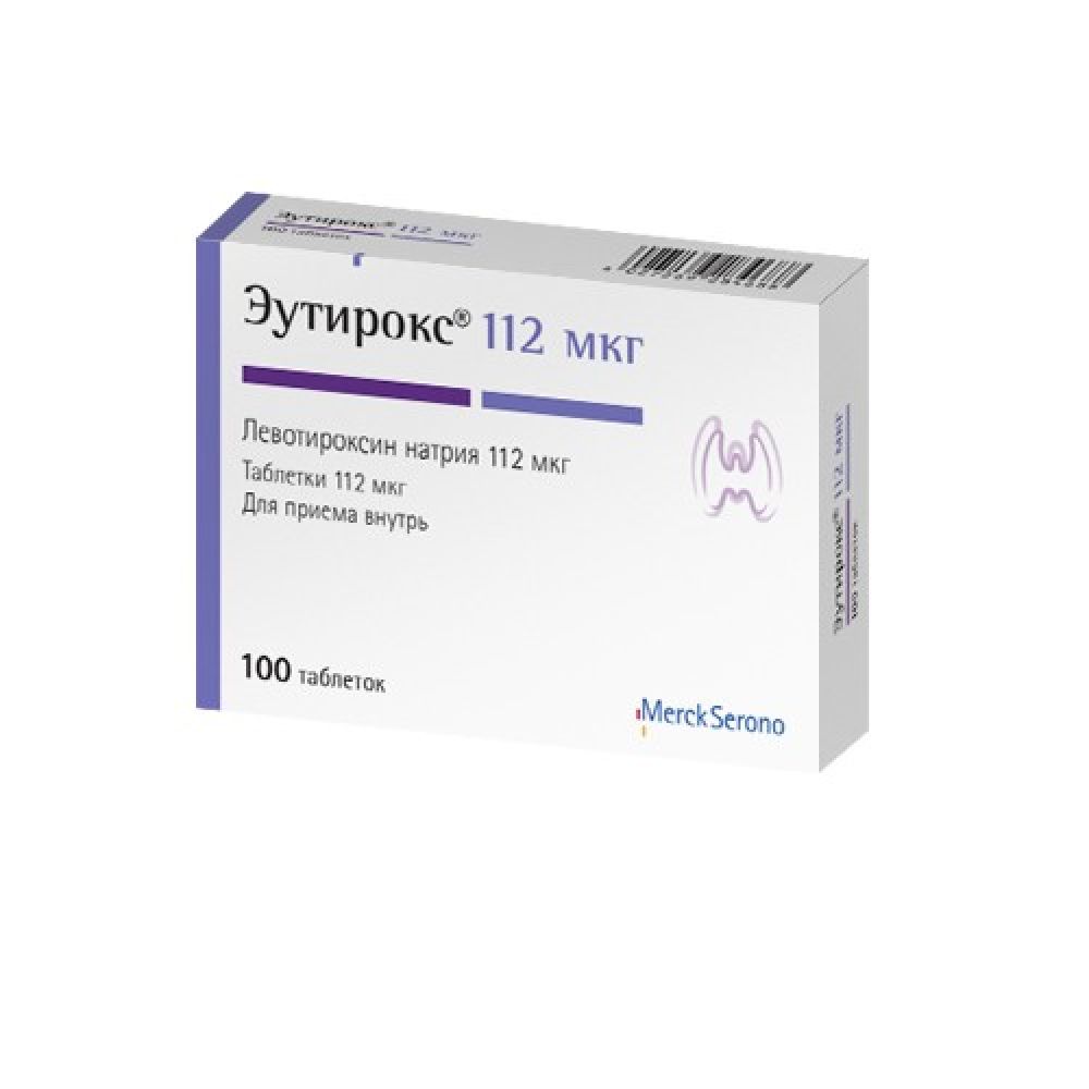 Эутирокс таб. 112мкг №100 – купить в аптеке по цене 181,00 руб в Москве.  Эутирокс таб. 112мкг №100: инструкция по применению, отзывы, код товара:  86272